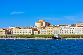  Green waterfront promenade with interesting buildings in Syracuse, Sicily, Italy  