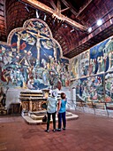 Mural on the altar of the church Oratorio di San Giovanni, Urbino, Marche, Italy