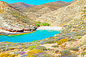 View of Livadaki bay, Folegandros Island, Cyclades Islands, Greece