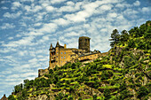  Katz Castle in St. Goarshausen, Upper Middle Rhine Valley, Rhineland-Palatinate, Germany 