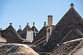 Trulli, Dächer in Alberobello, Apulien, Italien.