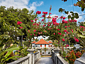 Entrance way to the Ujung Water Palace (Taman Ujung), also known as Sukasada Park. Karangasem Regency, Bali, Indonesia.