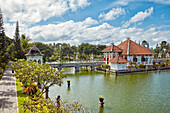 The Gili Bale, main building of the Ujung Water Palace (Taman Ujung), also known as Sukasada Park. Karangasem Regency, Bali, Indonesia.