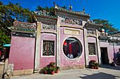 Exterior view of the Buddhist Pavilion Zhengjiao Chanlin at the A-Ma Temple. Macau, China.