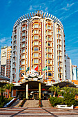 Main facade of the Hotel Lisboa. Macau, China.