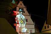  Lichtshow, Reichsstadtfest, Marktplatz, Rothenburg ob der Tauber, Franken, Bayern, Deutschland 