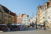  Fassaden, Restaurants, Rynek, Wroclaw, Breslau, Niederschlesien, Polen 