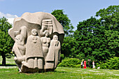 stone sculpture by Indulis Ranka in the Folk Song park,Turaida Museum Reserve,Sigulda,Gauja National Park,Vidzeme Region,Latvia,Baltic region,Northern Europe