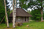  traditionelle Sauna auf dem Gehöft Miskiniskes, ländliche Unterkünfte, Aukstaitija Nationalpark, Litauen, Europa 