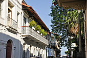  typisches Haus im historischen Viertel Casco Antiguo von Panama-Stadt, Republik Panama, Mittelamerika 