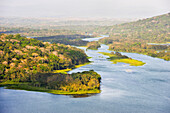 aerial view over the Chagres River from the watching tower of the Gamboa Resort,Republic of Panama,Central America