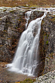 Brudesløret, Wasserfall, Stora Ula Fluss, Rondane Nationalpark, Dovre, Norwegen