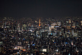 Tokio Tower in der Nacht, Tokio, Japan