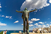  Statue of singer Domenico Modugno, Polignano a Mare, Apulia, Italy, Europe 