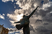  Statue of singer Domenico Modugno, Polignano a Mare, Apulia, Italy, Europe 