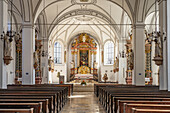  Interior of the parish church of St. Jakob in Dachau, Bavaria, Germany  