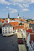 Town Hall Square seen from the belfry,Tallinn,estonia,northern europe