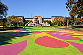 esplanade on Benjamin Franklin Parkway with the Philadelphia Museum of Art in the background, Philadelphia, Commonwealth  of Pennsylvania,Northeastern  United States,