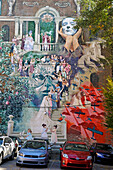 "Women of Progress",Mural by Cesar Viveros et Larissa Preston, sponsored by Independence Foundation, Mural Arts Program, 1307 Locust Street, Philadelphia, Commonwealth  of Pennsylvania,Northeastern  United States,