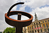 sculpture by Jorge Oteiza in front of City Hall, Bilbao, province of Biscay, Basque Country, Spain,Europe