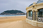 La Perla Thalassotherapy in La Concha beach, San Sebastian, Bay of Biscay, province of Gipuzkoa, Basque Country, Spain,Europe