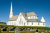 wooden church Saint-Pierre de Laverniere, Cap aux Meules island,Magdalen Islands,Gulf of Saint Lawrence,Quebec province,Canada,North America