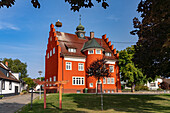  The Red Town Hall in Donaueschingen-Allmendshofen, Baden-Württemberg, Germany 