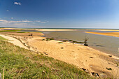  Beach and lagoon at the Belle Henriette National Nature Reserve L&#39;Aiguillon-la-Presqu&#39;ile, France  