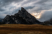  Mountain peaks in the Dolomites with dramatic sky - Italy - South Tyrol 