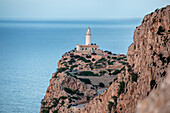  Lighthouse at Cap Formentor, Serra de Tramuntana, Mallorca, Balearic Islands, Mediterranean Sea, Spain 