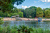 Badeanstalt am Orankesee, Strandbad, Sandstrand, Badesee, Hohenschönhausen, Lichtenberg, Berlin, Deutschland