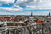  View from the Rundetaarn, 17th century tower with observatory, planetarium, event hall and spiral ramp, viewpoint, Copenhagen, Denmark 