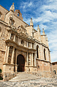 Exterior view of the Church of Santa Maria la Major in Montblanc, a medieval walled town in Catalonia, Spain.