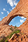 The North Window Arch, a massive arch in Arches National Park, Utah, USA.