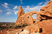 Scenic view of the Turret Arch in Arches National Park. Utah, USA.