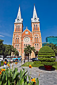 Exterior view of the Saigon Notre-Dame Basilica in Ho Chi Minh City, Vietnam.