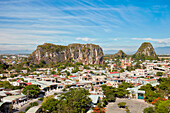 Elevated view of The Marble Mountains. Da Nang, Vietnam.