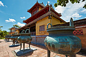 Nine Dynastic Urns at the Hien Lam Pavilion (Pavilion of the Glorious Coming). Imperial City (The Citadel), Hue, Vietnam.