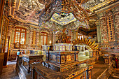 The grave of Emperor Khai Dinh in Thien Dinh Palace. Tomb of Khai Dinh (Ung Tomb), Hue, Vietnam.