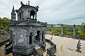 Exterior view of the Stele House at the Tomb of Khai Dinh (Ung Tomb). Hue, Vietnam.