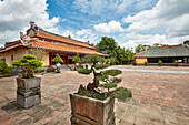 Exterior view of the Sung An Temple at the Tomb of Minh Mang (Hieu Tomb). Hue, Vietnam.