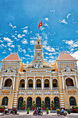 Exterior view of the People’s Committee Building on Le Thanh Ton street. District 1, Ho Chi Minh City, Vietnam.