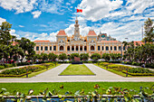 Exterior view of the People’s Committee Building. District 1, Ho Chi Minh City, Vietnam.