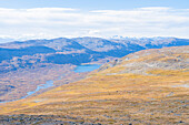 Schweden, Norrbottens län, Abisko, Nationalpark Abisko, Blick vom Berg Slåttatjåkka