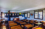  Amish One Room Schoolhouse in Amish Village in Pennsylvania Dutch Country, Lancaster County, Pennsylvania, USA 