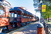  Historic Strasburg Railroad shortly before departure in Strasburg in the Pennsylvania Dutch Country in Pennsylvania, USA 