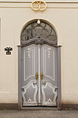  Gray old front door 