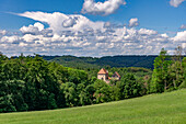  The Tannenberg Castle or Tannenburg in the countryside near Nentershausen, Hesse, Germany  