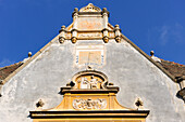 pediment,Mitropoliei street, Old Town,Sibiu, Transylvania,Romania,Southeastern and Central Europe