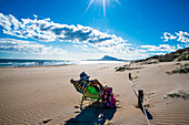  Autumn mood, on the beach of Oliva Nova, Costa Blanca, Alicante province Spain 